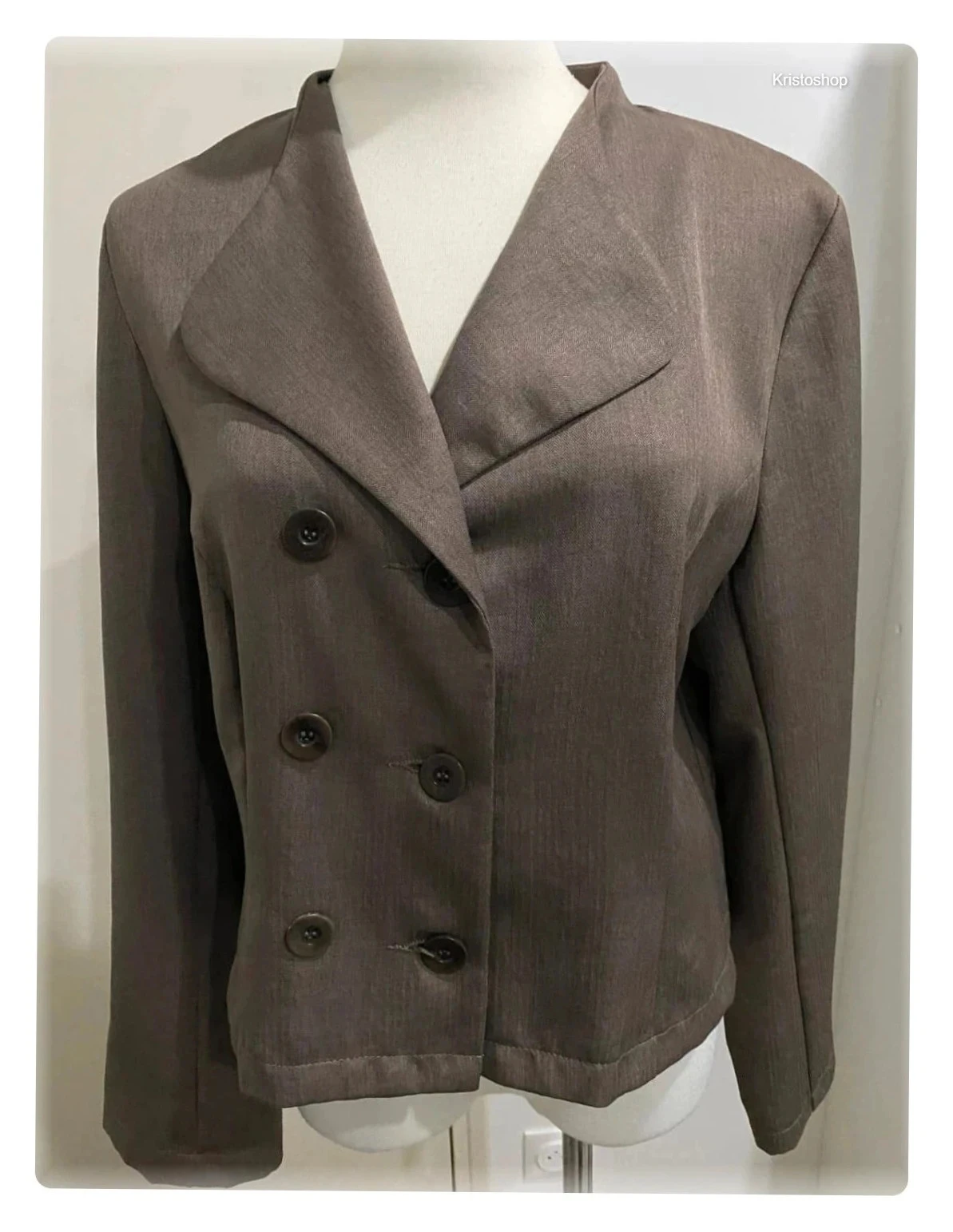 Blazer court Vintage Claire Delandes marron manches longues Taille 40